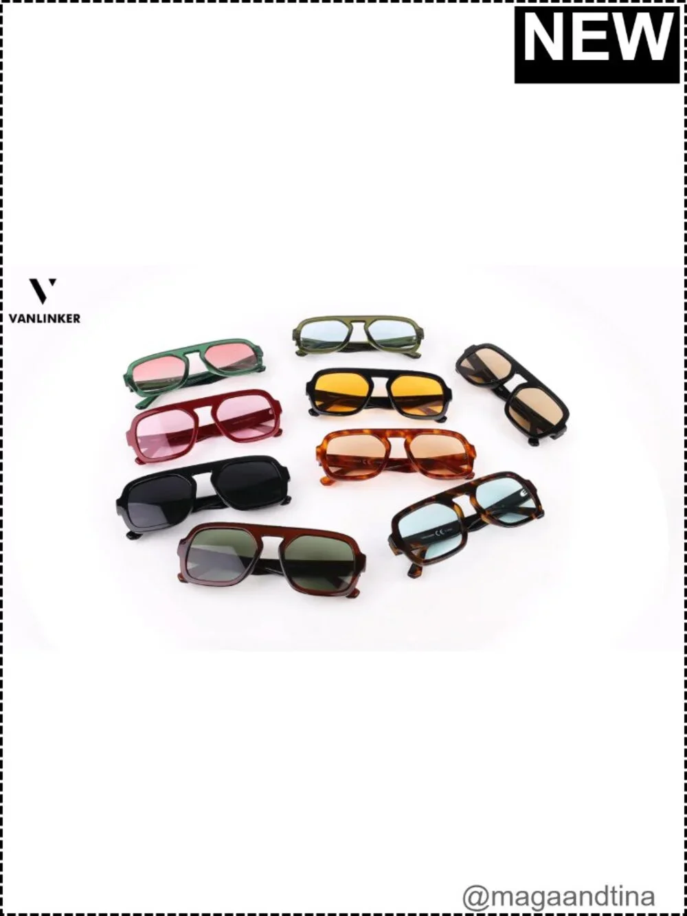 Retro Square Aviator Sunglasses UV400 Protection Oversized Frame Unisex